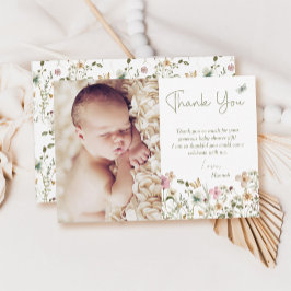 Baby i Bloom Blommigt Baby Shower Tack Kort