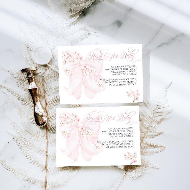 Baby i Bloom Blommigt Bow Vår Girl Baby Shower Tilläggskort (Skapare uppladdad)