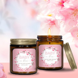 Baby i Bloom Blommigt Cherry Blommar Fyrkantigt Klistermärke