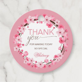 Baby i Bloom Blommigt Cherry Blommar Gåvor Etiketter