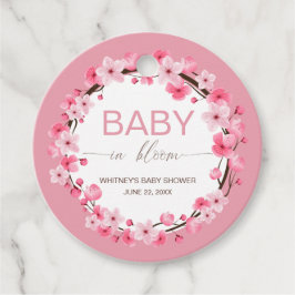 Baby i Bloom Blommigt Cherry Blommar Gåvor Etiketter