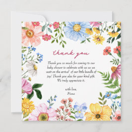 Baby i Bloom | Blommigt Cute Vår sommardusch Tack Kort