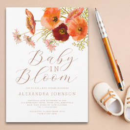 Baby i Bloom Blommigt Fall Baby Shower Inbjudningar