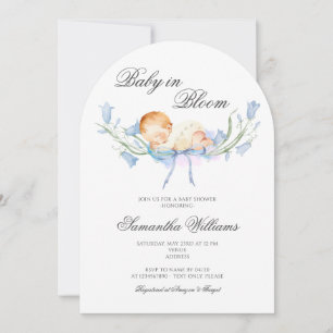 Baby i Bloom Blommigt Garden Baby registernyckel Inbjudningar