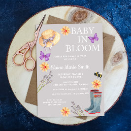 Baby i Bloom Blommigt Garden Vår Baby Shower Inbjudningar