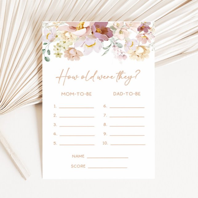Baby i Bloom Blommigt Hur gamla var de? (Spring Wildflower Baby Shower How Old were They Game)