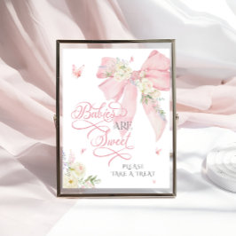 Baby i Bloom Blommigt Rosa Bow Spädbarn är Sweet Poster