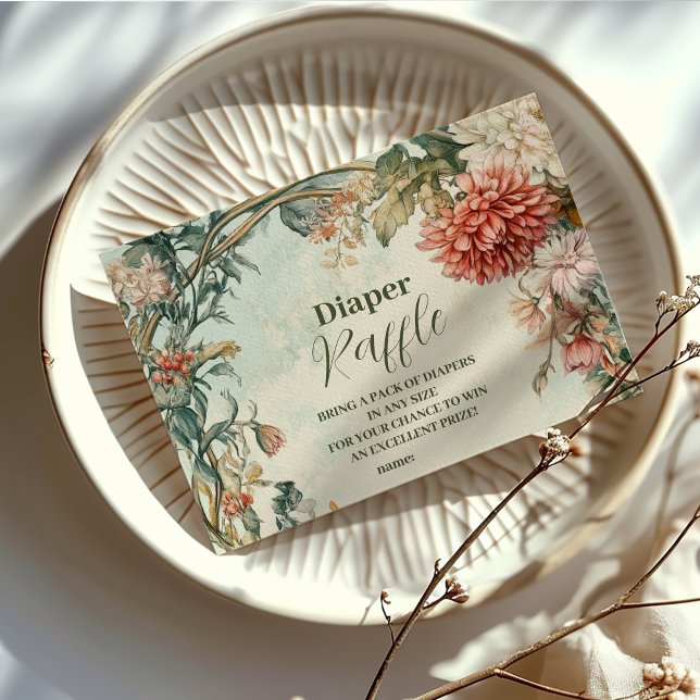 Baby i Bloom Blommigt Wildblomme Diapper Raffle Tilläggskort (Skapare uppladdad)