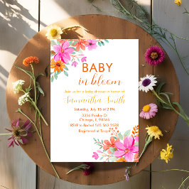 Baby i Bloom-blommigtens ljusa sommardusch Inbjudningar