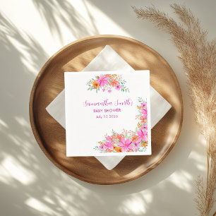 Baby i Bloom-blommigtens ljusa sommardusch Pappersservett