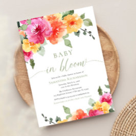 Baby i Bloom-blommigtens ljusa sommardusch vår Inbjudningar