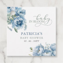 Baby i Bloom Blue Blommigt Boy Shower