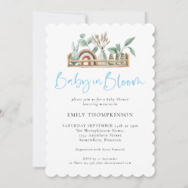 Baby i Bloom Blue Boho Leksak Boy Shower-inbjudan Inbjudningar