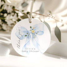 Baby i Bloom Blue Bow Blommigt Tack
