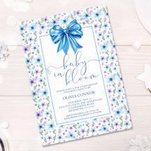 Baby i Bloom Blue Bow Boy Shower Blommigt