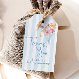 Baby i Bloom Blue Rand Whimsical Tnank du Presentetikett