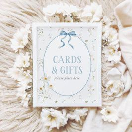 Baby i Bloom Blue Vår Blommigt Cards & Gips Poster