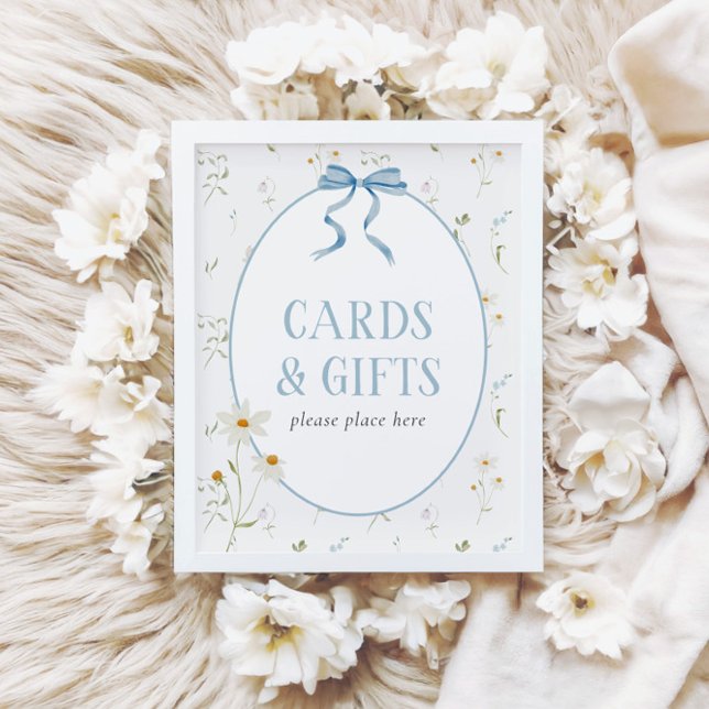 Baby i Bloom Blue Vår Blommigt Cards & Gips Poster (Skapare uppladdad)