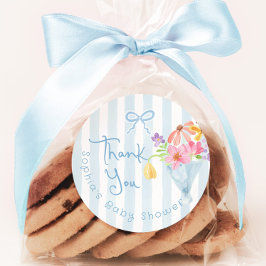 Baby i Bloom Blue Whimsical Tnank du Runt Klistermärke