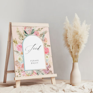 Baby i Bloom Bohemian Baby Shower Food Sign Poster