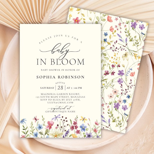 Baby i Bloom Bohemian Wildblomme Baby Shower Inbjudningar (Skapare uppladdad)