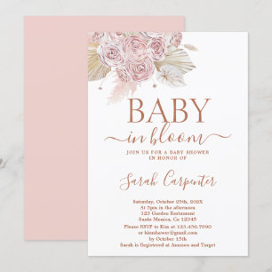Baby i Bloom Boho Baby Shower Girl-inbjudan Inbjudningar