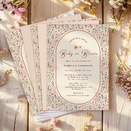 Baby i Bloom Boho Chic Blommigt Garden Party Showe Inbjudningar
