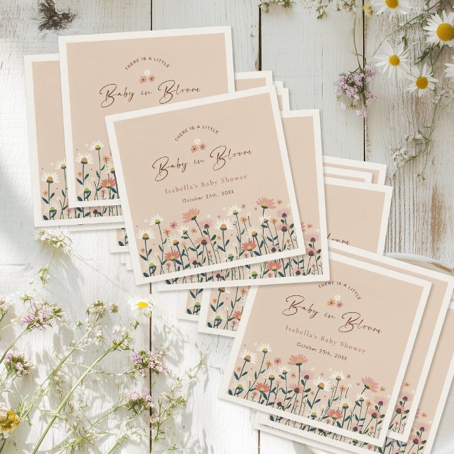 Baby i Bloom Boho Chic Blommigt Garden Party Showe Pappersservett (Skapare uppladdad)