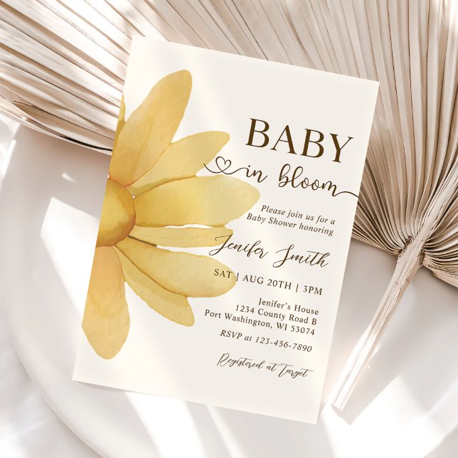 Baby i Bloom Boho Daisy Blommigt Girl Shower Inbjudningar (Skapare uppladdad)