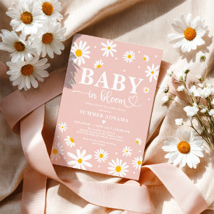 Baby i Bloom  Boho Daisy Blommigt Girl Shower Inbjudningar