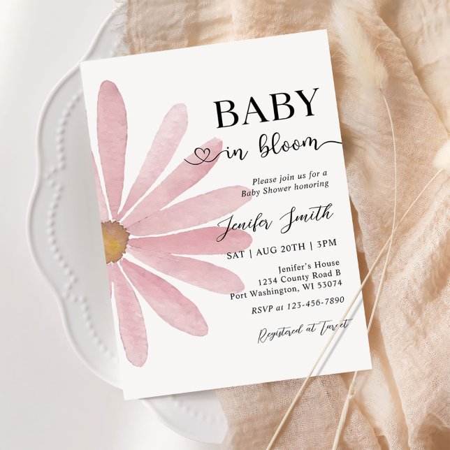 Baby i Bloom Boho Daisy Blommigt Girl Shower Inbjudningar (Skapare uppladdad)