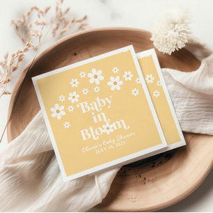 Baby i Bloom boho Daisy Gult Baby Shower Pappersservett