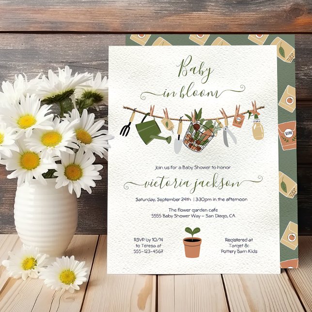 Baby i Bloom Boho Garden Baby Shower-inbjudan Inbjudningar (Skapare uppladdad)