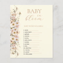 Baby i Bloom Boho Neutralt Baby Shower Game