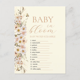 Baby i Bloom Boho Neutralt Baby Shower Game Vykort