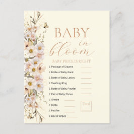 Baby i Bloom Boho Neutralt Baby Shower Game Vykort