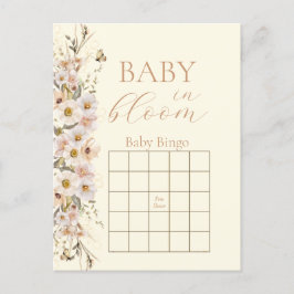 Baby i Bloom Boho Neutralt Baby Shower Game Vykort