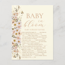 Baby i Bloom Boho Neutralt Baby Shower Game Vykort
