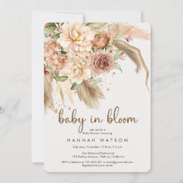 Baby i bloom boho pampas-buskdusch inbjudningar