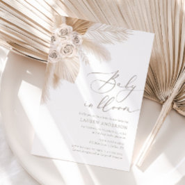 Baby i Bloom Boho Pampas Grass Baby Shower Inbjudningar