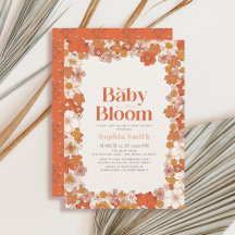 Baby i Bloom Boho Retro Blommigt Girl Baby Shower