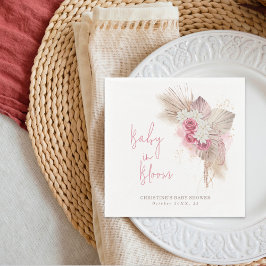 Baby i Bloom Boho Rosa ros Baby Shower Pappersservett