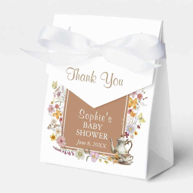 Baby i Bloom Boho Tea Party Baby Shower Presentaskar (Framsidan Sidan)