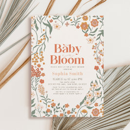 Baby i Bloom Boho WildblomGirl Baby Shower Inbjudningar