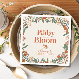 Baby i Bloom Boho WildblomGirl Baby Shower Pappersservett