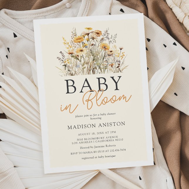 Baby i Bloom Boho Wildblomme Baby Shower Inbjudningar (Skapare uppladdad)