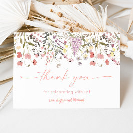 Baby i Bloom Boho Wildblomme Baby Shower Tack Kort