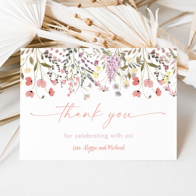 Baby i Bloom Boho Wildblomme Baby Shower Tack Kort (Skapare uppladdad)