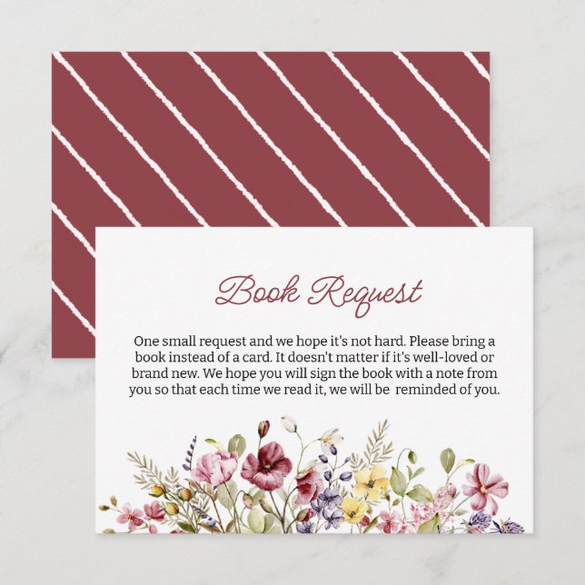 Baby i Bloom Bokar för Baby Bokar begäran Tilläggskort (Fram/baksida)