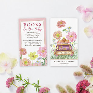 Baby i Bloom Bokar for Baby Shower Bookmark Tilläggskort